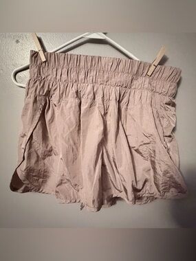 FP Movement by Free People Light Taupe Elastic-Waist Athletic Shorts